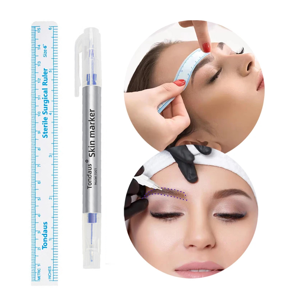 Embroidery Eyebrow - 眉毛用刺embroideryペン,フレームマーカー,パープルインク,ホワイトシルバーとパープルヘッドパッケージ,高品質
