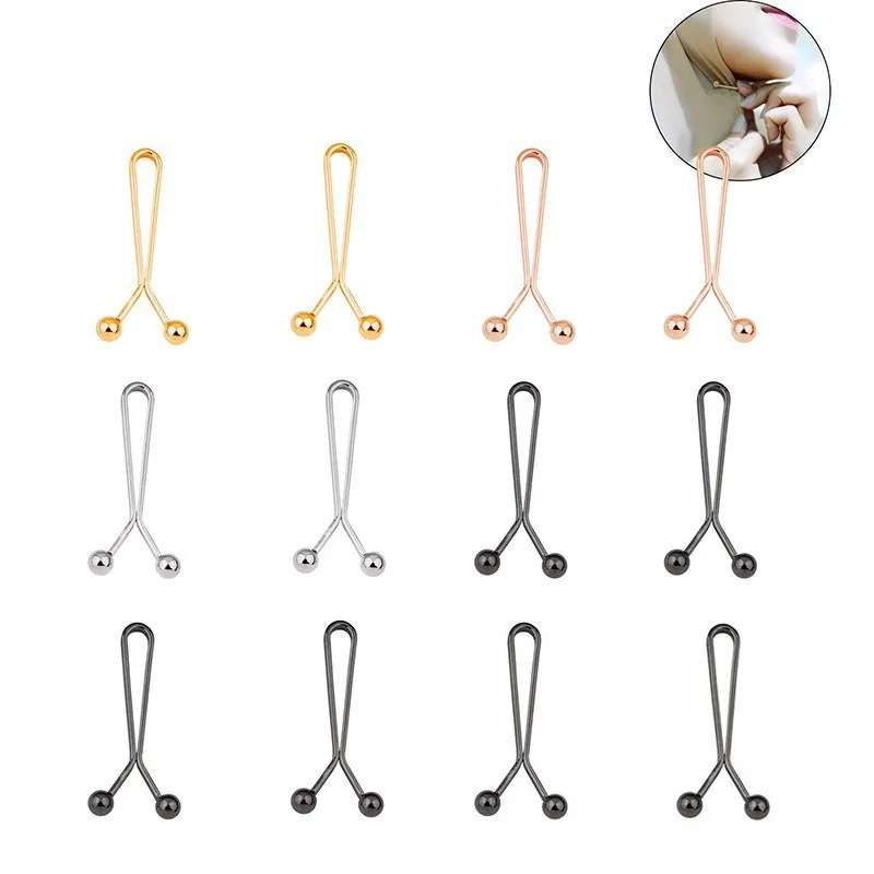 Embroidery Eyebrow - 12 個の U 字型ヘッドスカーフピン女性用ショールバンダナブローチヘッドスカーフクリップヒジャブピン DIY 衣料品用品