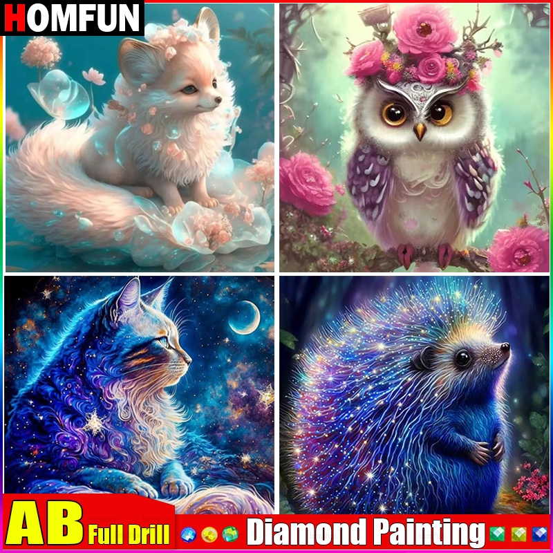 Embroidery Roll Pattern - ダイヤモンドの絵「動物の猫」キツネ,完全なダイヤモンドの刺diamond,クロスステッチ,ラインストーン,家の装飾,未完成