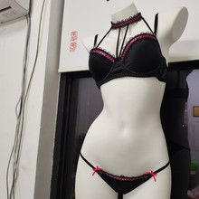 Embroidery Ring Sizes - 宮殿レトロランジェリーサテンぶら下げネック取り外し可能スチールリング下着大きいサイズの女の子貧乳ショー大きなブラジャーセット