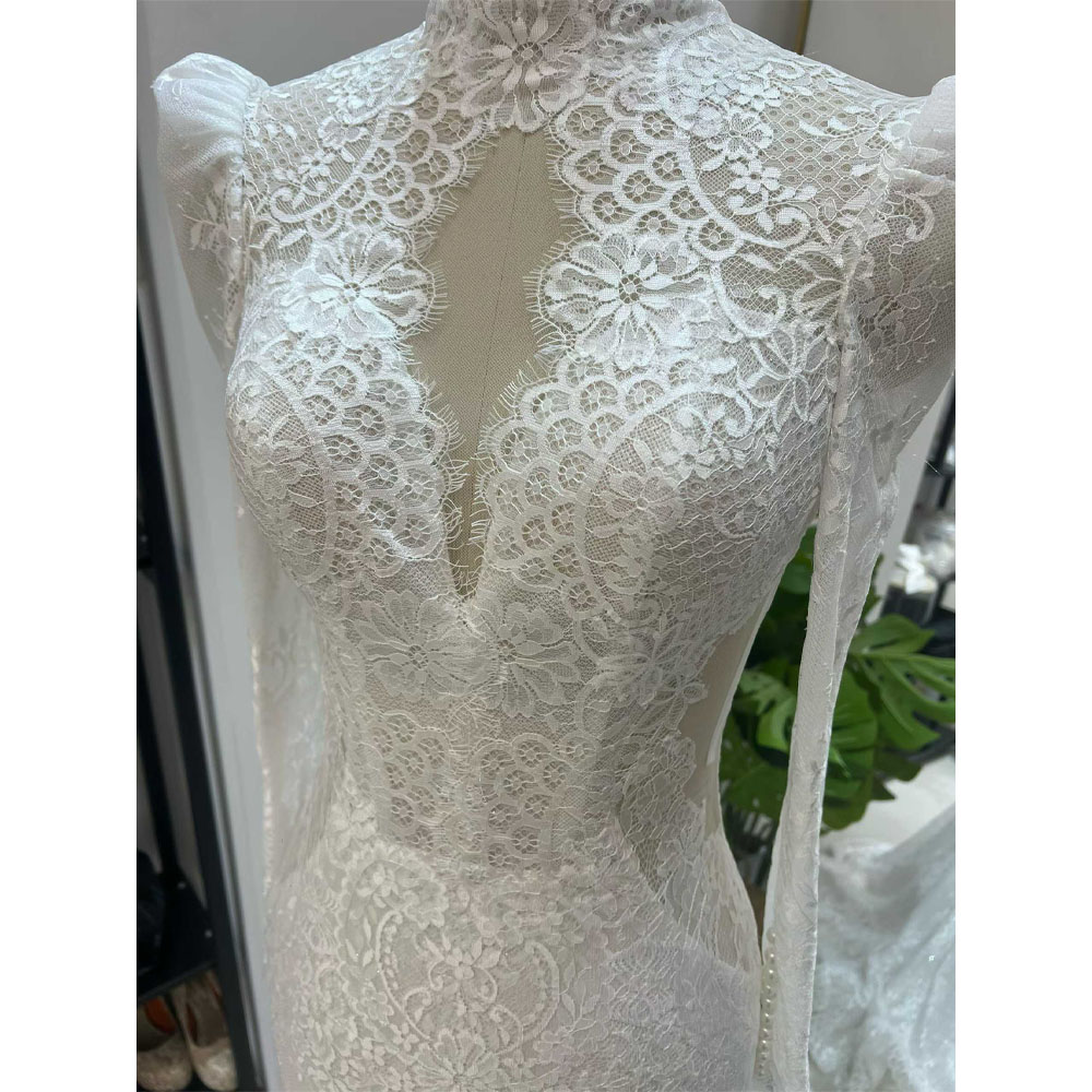 レディース長袖タートルネックウェディングドレス2026刺繍マ - Embroidery Organza のレビューと価格