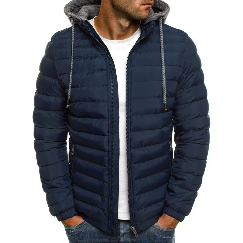 2026 メンズコットンパッドパーカーコート秋冬男性用無地暖 - Embroidery Zip Up Hoodie のレビューと価格