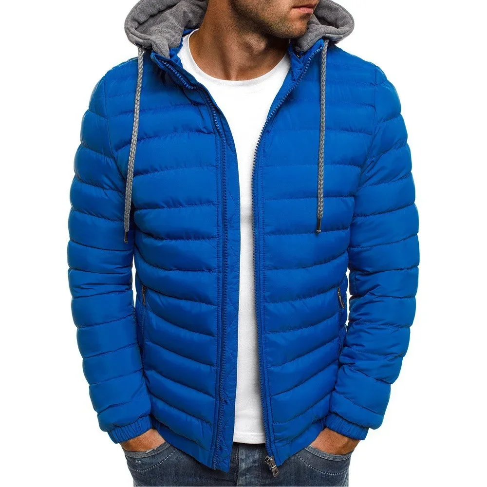 2026 メンズコットンパッドパーカーコート秋冬男性用無地暖 - Embroidery Zip Up Hoodie のレビューと価格
