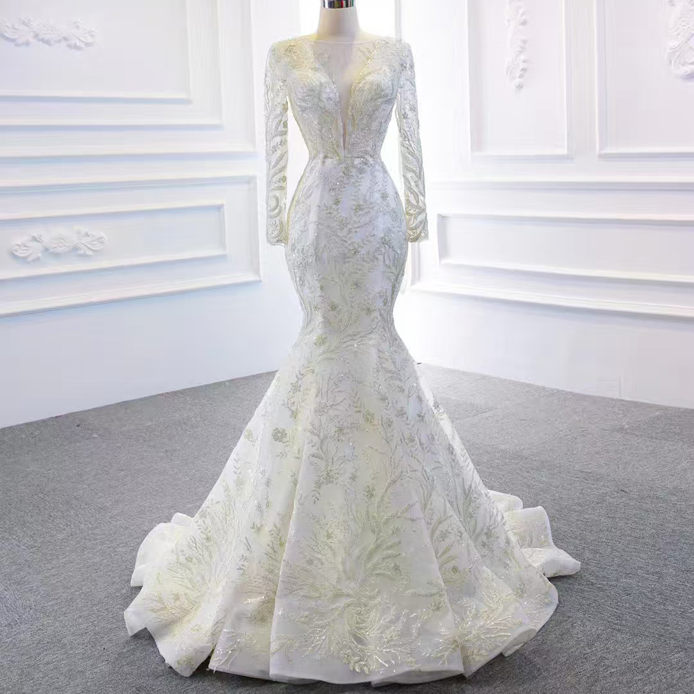 取り外し可能なトレーン Oネック エレガントなレースアップバ - Embroidery Organza のレビューと価格