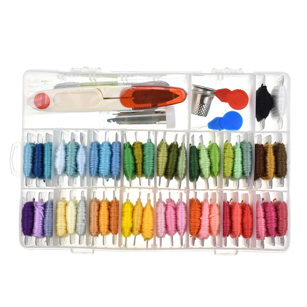 50種類の刺繍キット用品 初心者向けキット 柄付き 初心者向 - Embroidery Stitch のレビューと価格