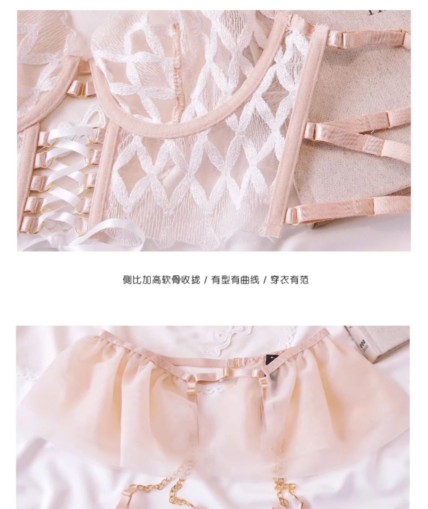 メッシュの刺繍入りブラレット,セクシーなレースの下着,三角形 - Embroidery Ring Sizes のレビューと価格