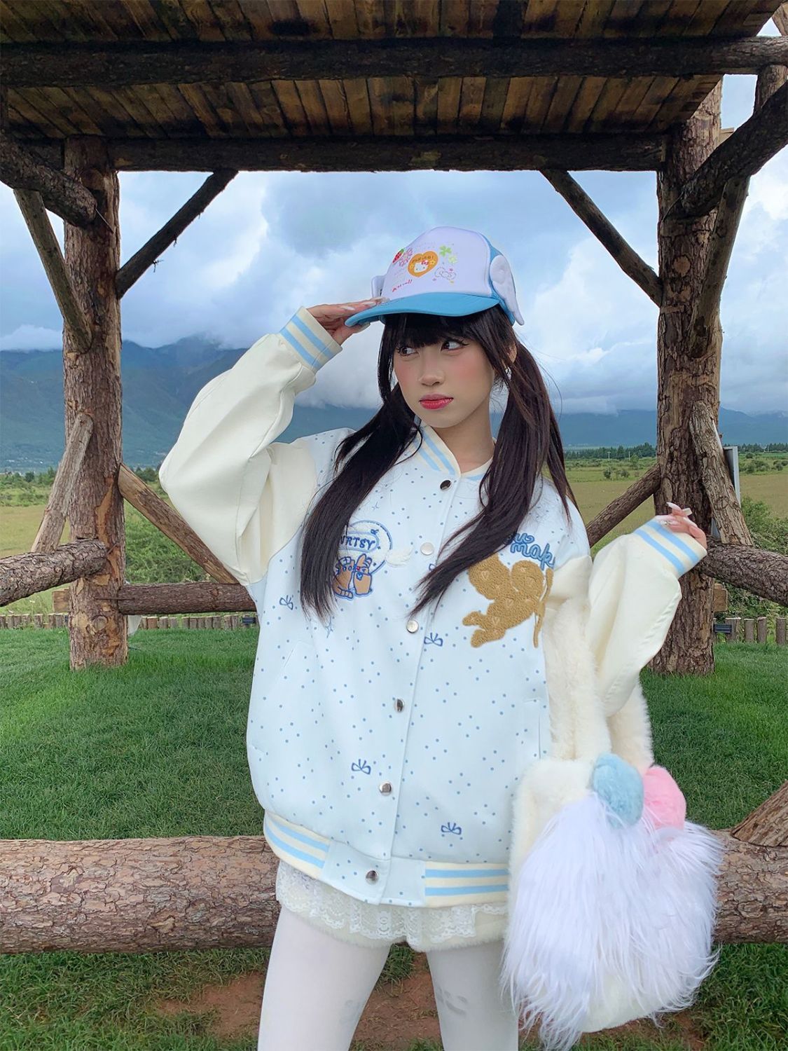 日本原宿かわいい漫画刺繍ボンバージャケットかわいいリボン結び - Embroidery Knot のレビューと価格