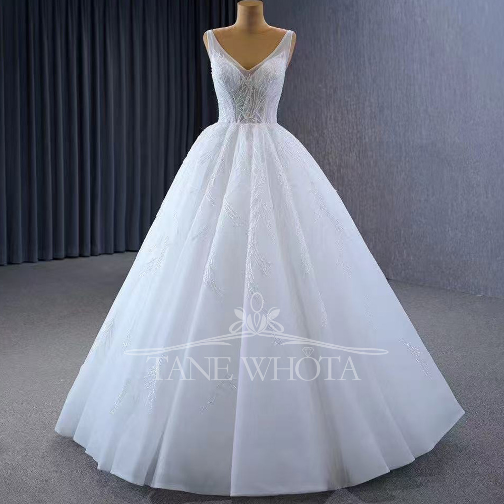 クリスタルスパンコール付きブライダルドレス 2026 スパゲ - Embroidery Organza のレビューと価格