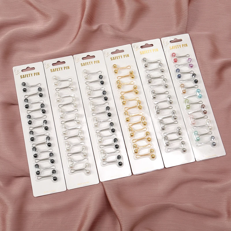 12 ピース/バッグイスラム教徒ヒジャーブピンスカーフファッ - Embroidery Eyebrow のレビューと価格