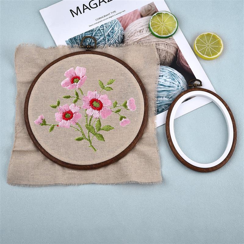 縫製道具 丸型楕円形木製刺繍枠セット カラフルプラスチック刺 - Embroidery And Quilting のレビューと価格