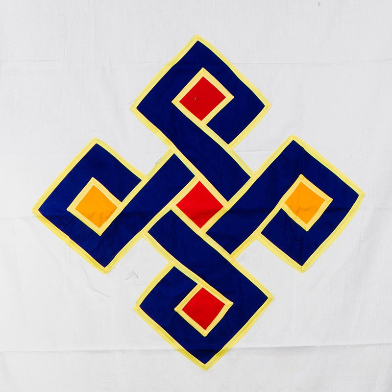 チベット仏教ドアカーテン手作り綿生地縁起の良い結び目刺繍ぶら - Embroidery Knot のレビューと価格