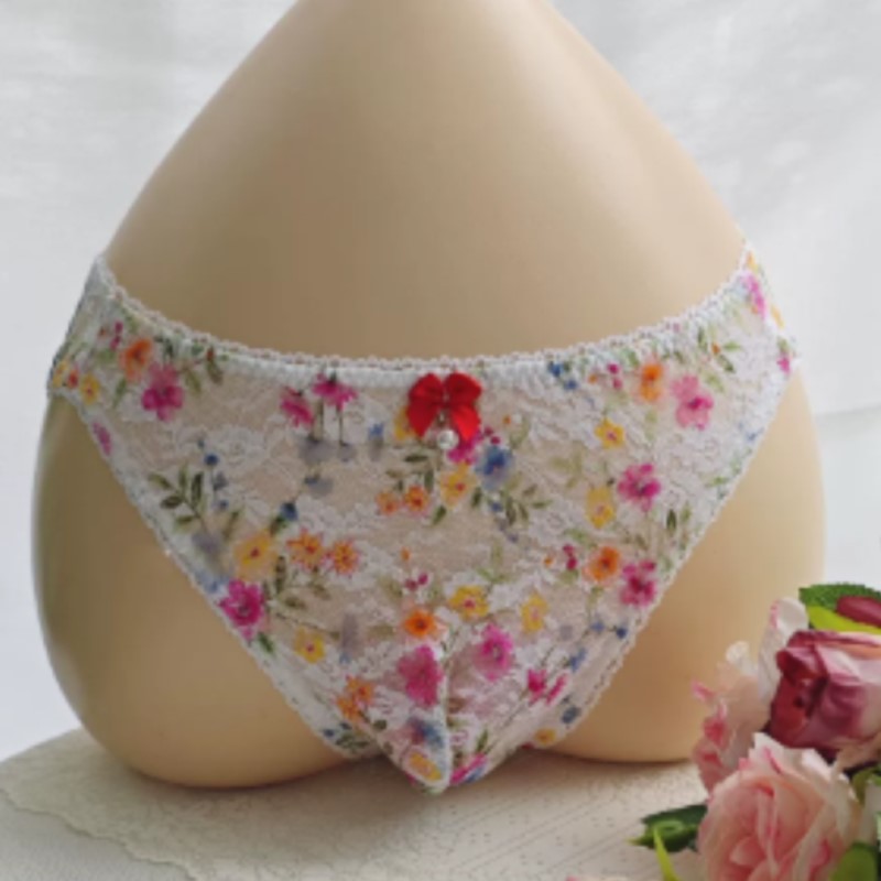 薄手のセクシーな男性用レースパンティーローウエスト刺繍ライブ - Embroidery Underwear のレビューと価格