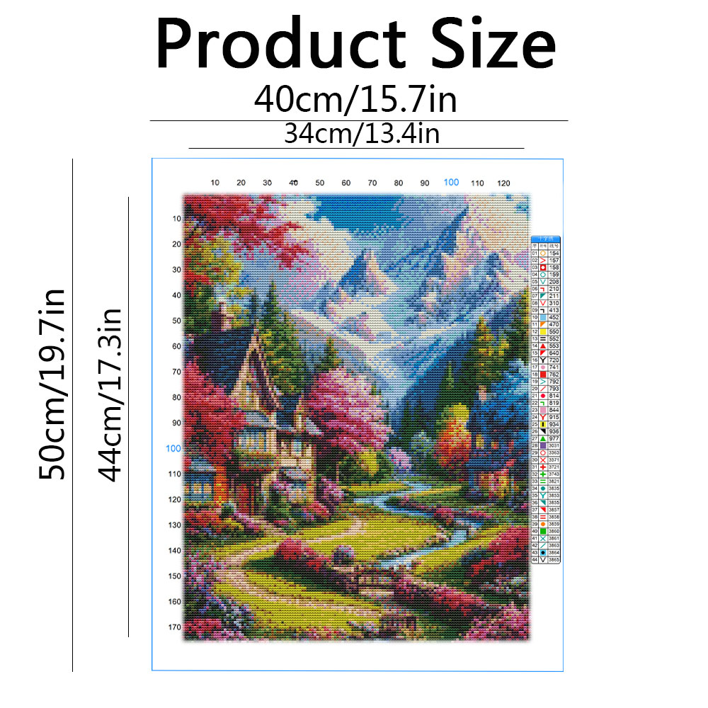 刺繍キットハウス風景ノベルティクロスステッチマウンテンガイド - Embroidery Guide Paper のレビューと価格