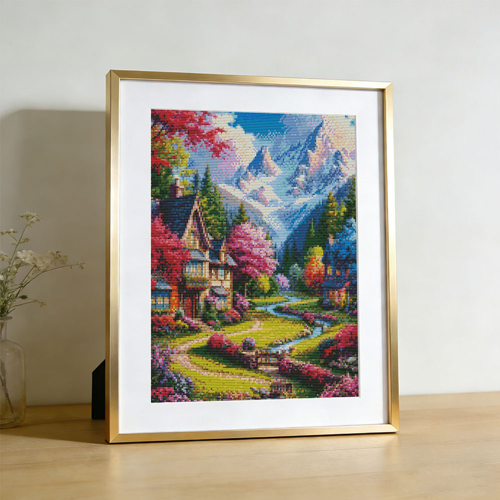 刺繍キットハウス風景ノベルティクロスステッチマウンテンガイド - Embroidery Guide Paper のレビューと価格