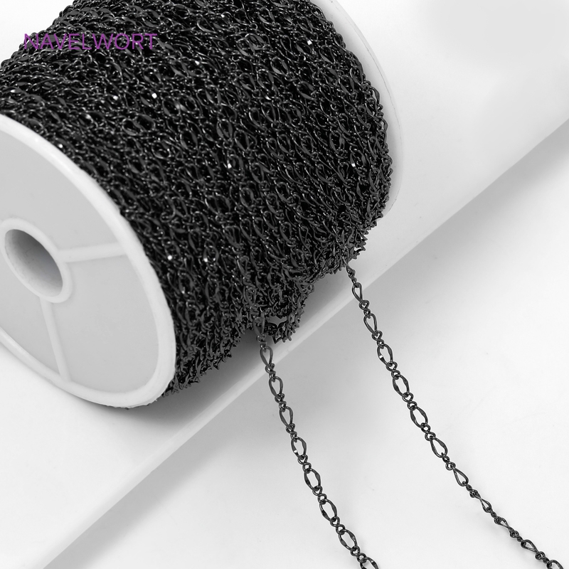 ジュエリー作成用の黒色の楕円形の細いチェーン、針仕事用の真鍮 - Embroidery Artwork のレビューと価格