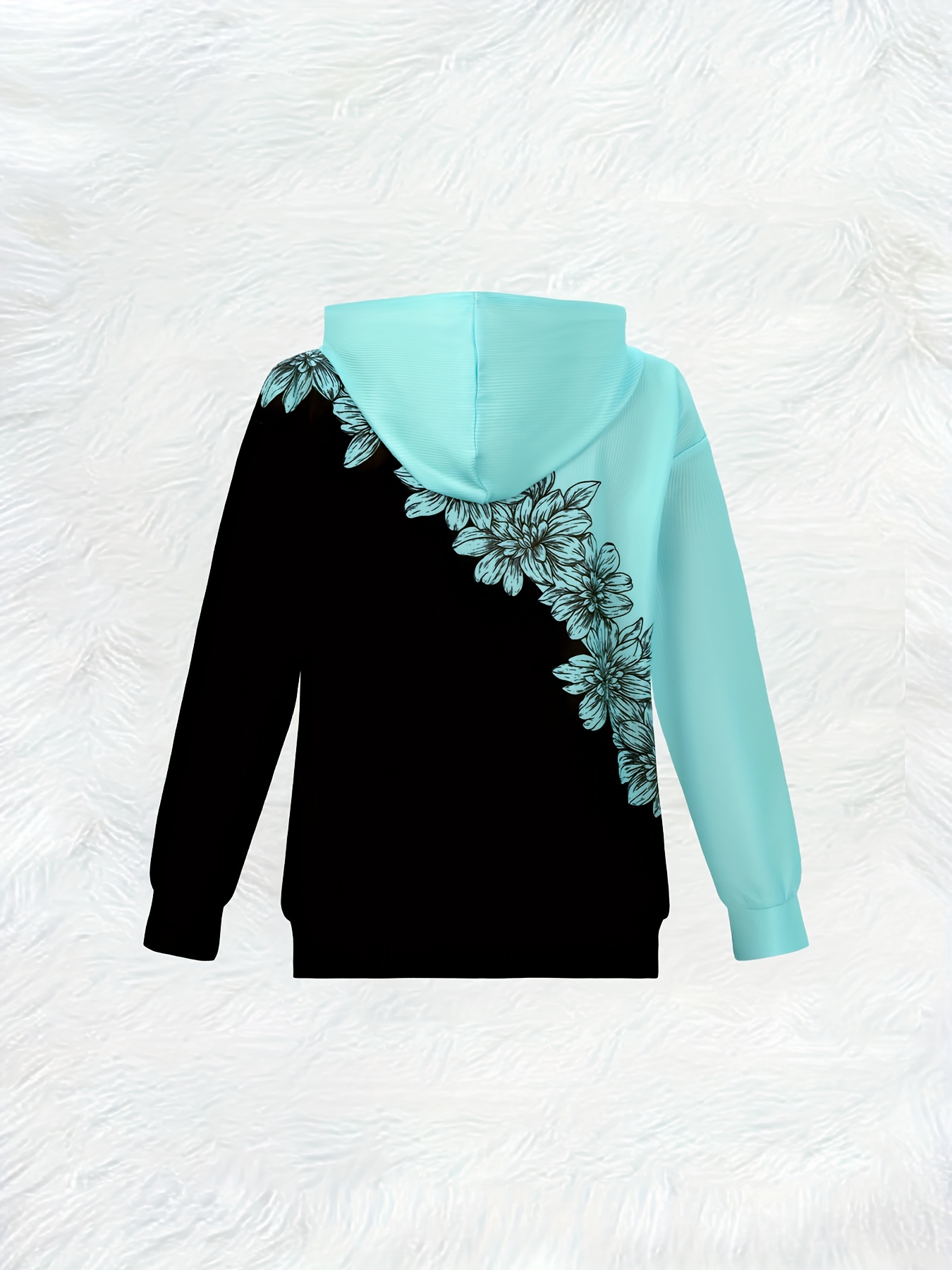 プリントデザイン レディース スプライスフローラルジップフー - Embroidery Zip Up Hoodie のレビューと価格