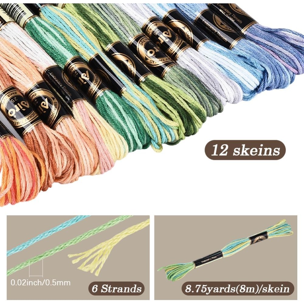 12かせ105ヤードクロスステッチフロス、色とりどりの友情ブ - Embroidery Stitch のレビューと価格