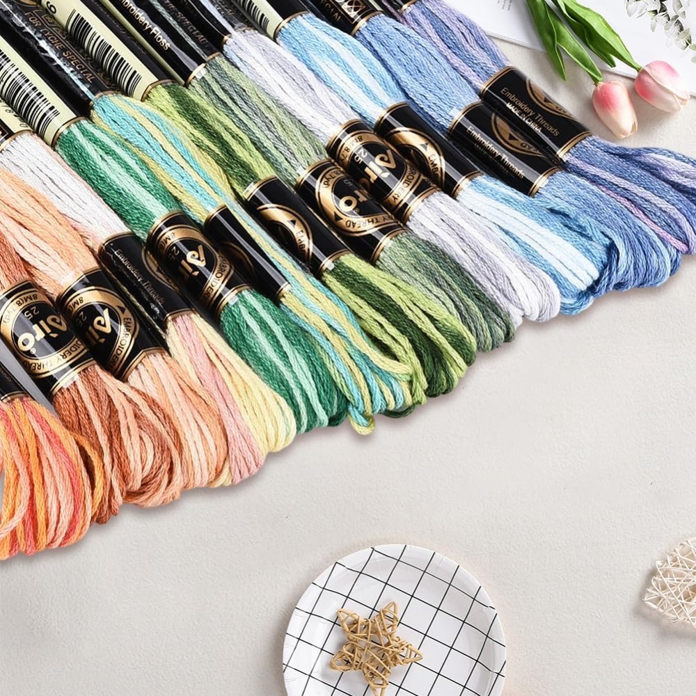 12かせ105ヤードクロスステッチフロス、色とりどりの友情ブ - Embroidery Stitch のレビューと価格