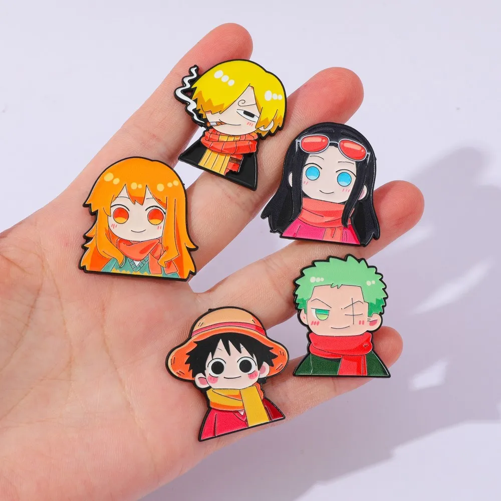 5個入り 可愛いアニメ漫画ブローチ 面白いナミ ルフィ ゾロ - Embroidery Outfit のレビューと価格