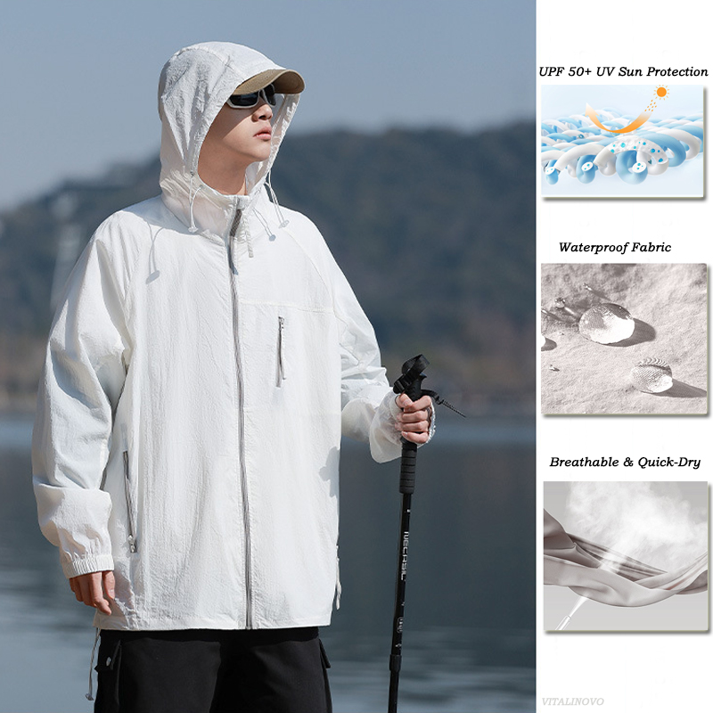 VITALINOVO ユニセックス アウトドア 防水 軽量  - Embroidery Zip Up Hoodie のレビューと価格