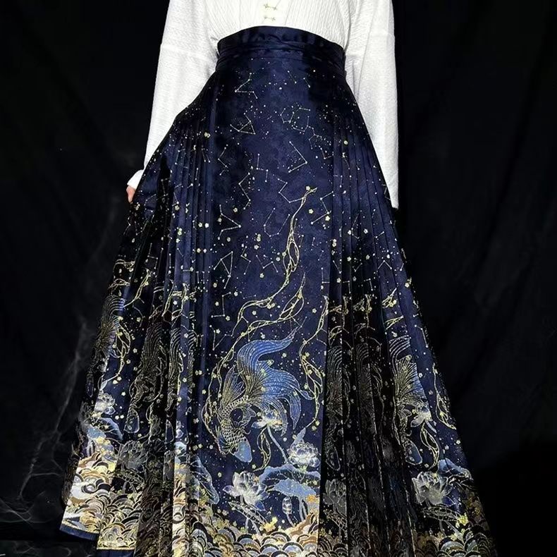 ‌ 新しい中国風漢服馬面スカート - 明王朝馬面スカート、金 - Embroidery Horse のレビューと価格