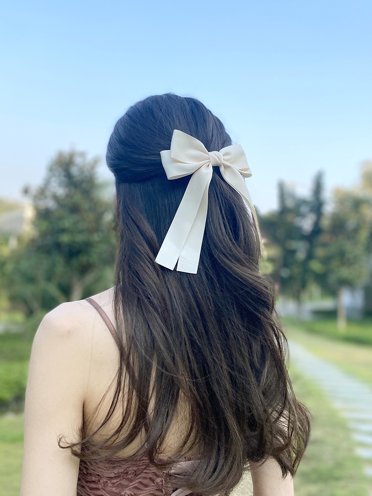 韓国のエレガントなロングリボンボウヘアピン、女性と女の子のた - Embroidery Knot のレビューと価格