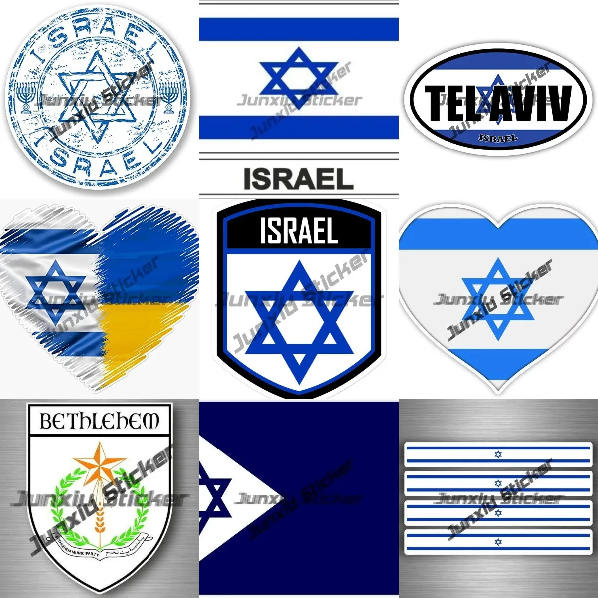 ISraelフラグのステッカー,腕のコート,シールド,スタン - Embroidery World のレビューと価格