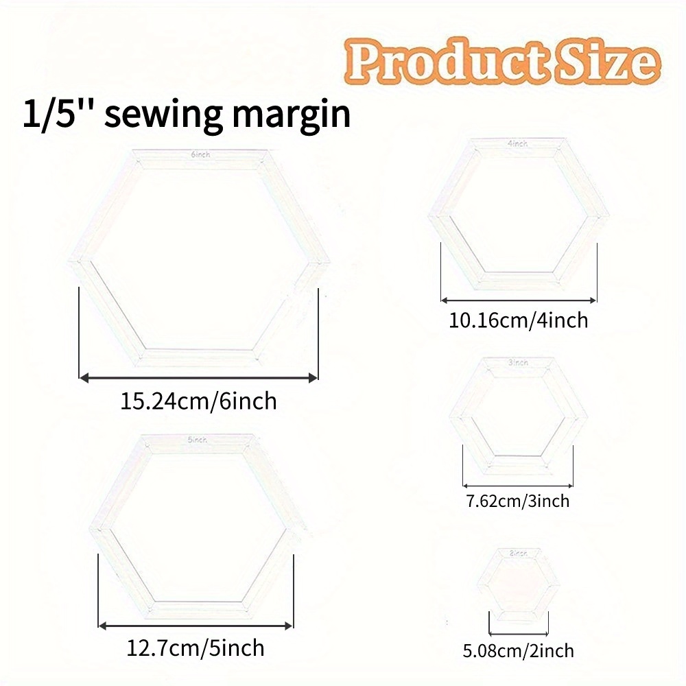 5個入り六角形キルティングテンプレート 2/3/4/5/6イ - Embroidery And Quilting のレビューと価格