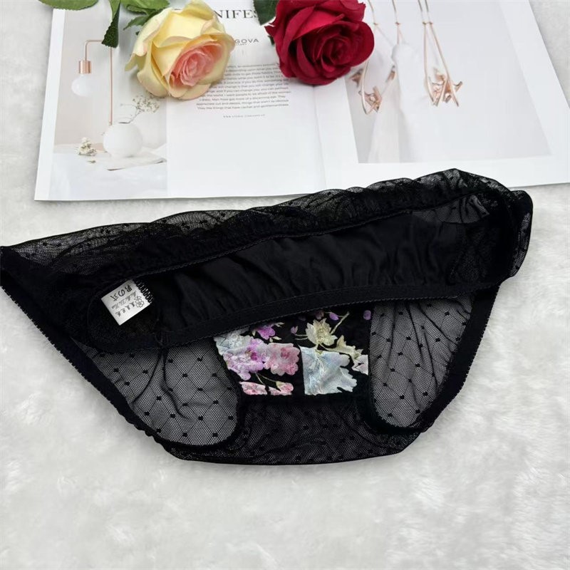 男性用花柄刺繍セクシーパンティー、シシーレースシースルー下着 - Embroidery Underwear のレビューと価格