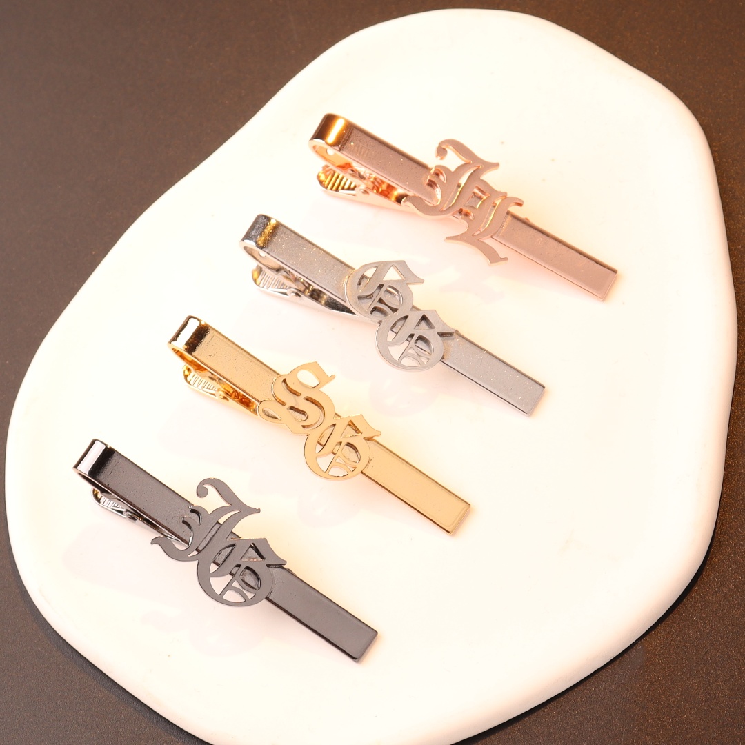カスタム名イニシャルネクタイクリップ男性用結婚式ネクタイネク - Embroidery Knot のレビューと価格