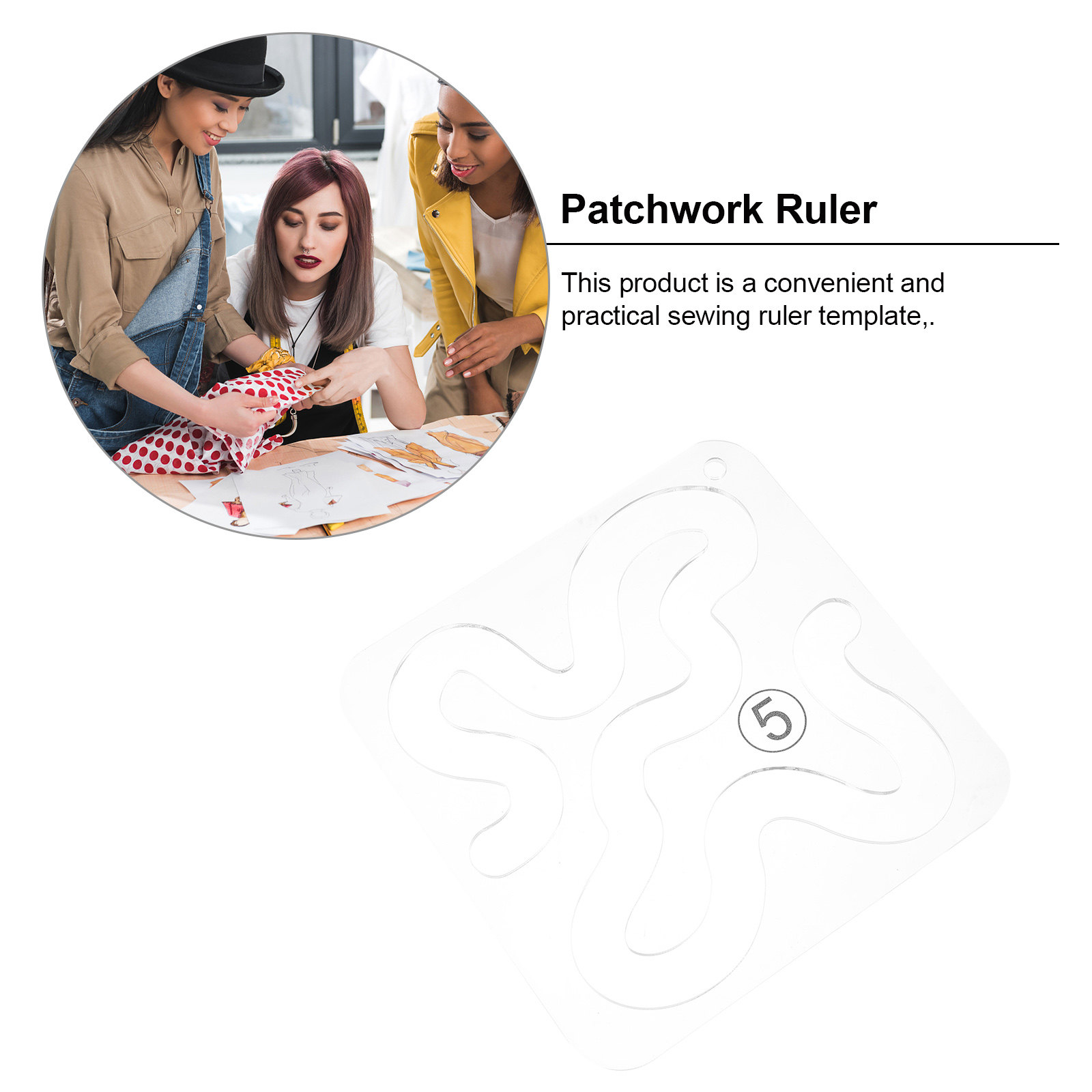 1個入り透明アクリル製縫製定規、キルティングテンプレート、ス - Embroidery And Quilting のレビューと価格