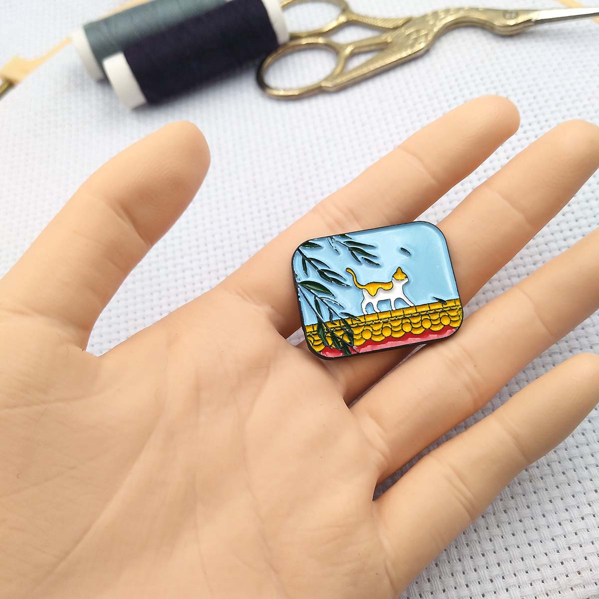 かわいい猫の磁気針立て、クロスステッチ用、子猫の針ホルダー、 - Needle Minder Magnet のレビューと価格