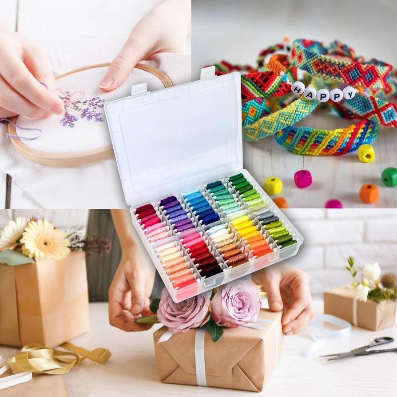 100%コットン刺繍糸キット、収納ケース付き、クロスステッチ - Embroidery Stitch のレビューと価格