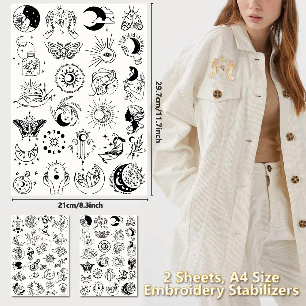 51 個自由奔放に生きる月太陽水溶性刺繍スタビライザーパター - Embroidery Stitch のレビューと価格