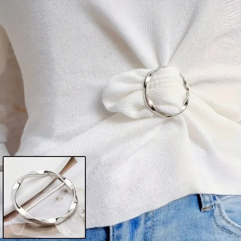 5 個のファッションメタルラウンドサークルクリップバックルシ - Embroidery Knot のレビューと価格